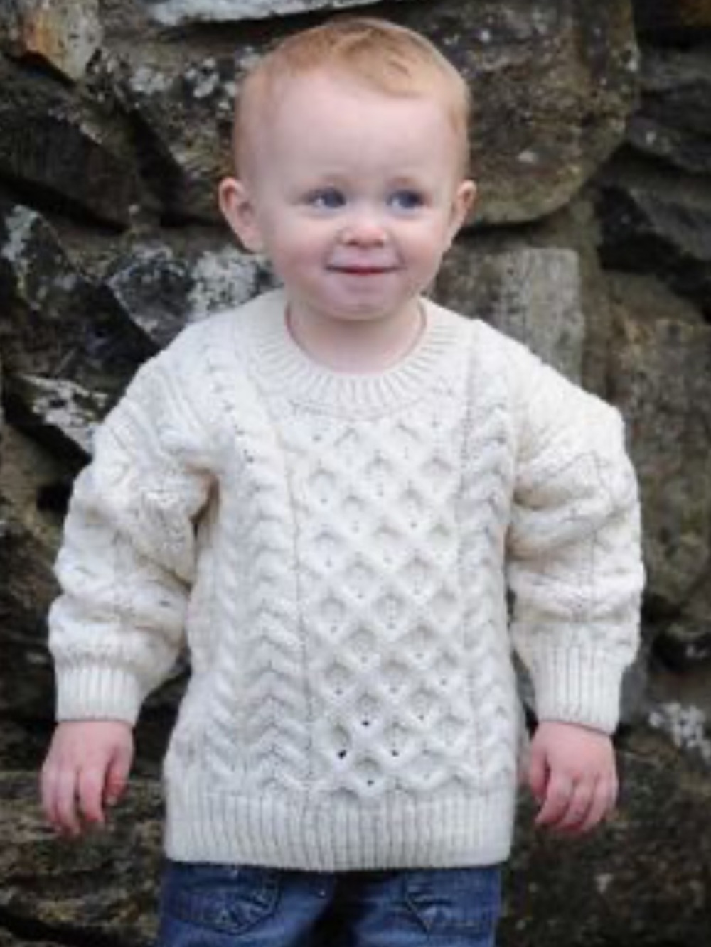 Ireland Aran Craft 💯Marino Wool  Child Sweater Size  2-3 YRS
